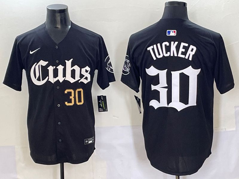 Men 2025 Chicago Cubs #30 Tucker Black Five generations Joint Name Nike MLB Jersey style 2